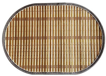 Tapetes de mesa de comedor, paja de maíz natural, resistente al calor, bohemio, ovalado, antideslizante, rústico, para decoración de escritorio interior y exterior