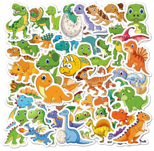 UOCAI 100 Stücke Dino Sticker, Wasserdicht Vinyl Dino Aufkleber Dinosaurier Sticker für Tierbegeisterte, Anime Aufkleber Kinder Jungs für Auto Laptop Skateboard Fahrrad Moped Gepäck