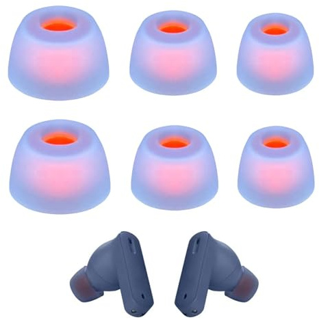 HAPPOW 3 Paar Ersatz Ohrstöpsel für JBL Tune 230 NC TWS /T230NC, Schwarz/Blau Silikon Ohrstöpsel, Ear Plug Covers S/M/L, Polster für JBL Tune 230 NC TWS (Blau)