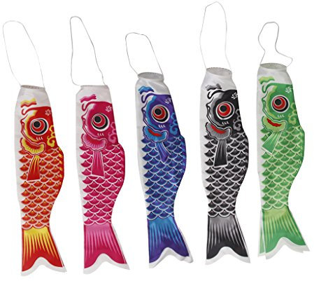 Geardeangloow 55-150 cm Vari Giapponese Windsock Carpa Bandiera Koi Nobori Pesce Vela 55 cm Blu