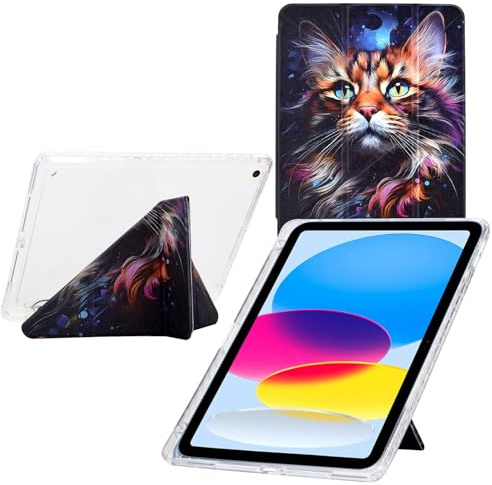 Funda para iPad 9,7 Pulgadas 6.ª/5.ª Generación 2018/2017 / Air 2, Delgada Smart Cover con Auto-Sueño/Estela, Soporte de Visualización Multiángulo, Bandeja para Bolígrafos - Felinos