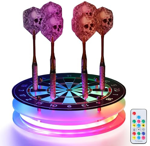 Leuchtender Dart Ständer, mehrfarbiger LED-Dart Halter für den Schreibtisch, Dartzubehör für Jungen, Männer, Gamer, Raumdekoration Geschenke