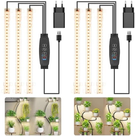 22CM Pflanzenlampe LED Vollspektrum 3500K, 156 LEDs Wachstumslicht für Zimmerpflanzen, Pflanzenlicht mit 3/9/12H Timer und 10 dimmbaren Stufen für Sukkulentensetzlinge