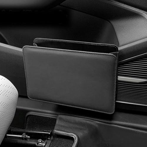 Gdfnmogo Poubelle de voiture, boîte de rangement pliable en cuir synthétique pour l'intérieur du véhicule, poubelle suspendue pour dossier de siège avec ajustement sûr et grande capacité (noir)