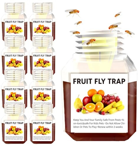 LYPPUL 8 Stück Fruchtfliegenfalle für Küche, Wirksame Obstfliegenfalle für Haushalt und Küche, Fliegenfalle Innenbereich Hält 3 Wochen Lang für effektiven Insektenschutz in Küche, Garten, Wohnung