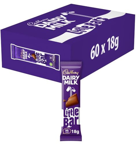 Cadbury Dairy Milk Little Bar Chocolate Bar 18g (Pack of 60 Bars) - Milk Chocolate