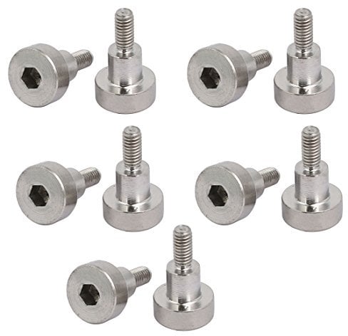 Sourcingmap 10pcs 304 Stainless Steel Hex Socket Shoulder Bolt 5mm Shoulder Dia 5mm Shoulder Length M3 Thread