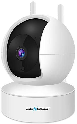 Caméra Surveillance WiFi Intérieure, GENBOLT IP Camera Moniteur avec Détection Humanoïde,Vision Nocturne, 4X Zoom Pan Tilt, Audio Bidirectionnelle pour Bébé et Animal Maison Sécurité
