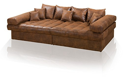 moebel-eins NIRI Big Sofa Bezug Microvelours Gobi braun
