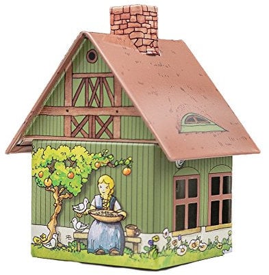 Crottendorfer - Räucherhaus Metall inkl. Räucherkerzenhalter - für Räucherkerzen Gr. M - Maße: 7,2x7,8x9,8cm - Motiv: Aschenbrödel - Made in Germany