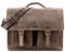 LEABAGS Leder Aktentasche Herren & Damen I Echtleder Laptoptasche bis 15 Zoll I Umhängetasche mit Schultergurt I Schultertasche I Messenger Bag I Arbeitstasche I Lehrertasche I Vintage Graubraun