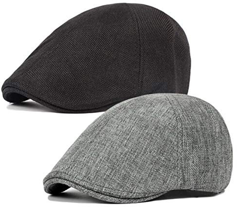 Qunson Herren Entenbill Ivy Newsboy Cap Scally Hat - Schwarz - Einheitsgröße