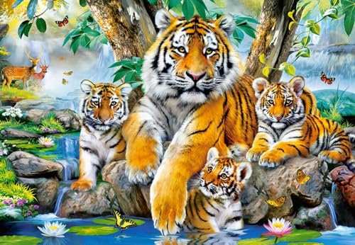 Castorland C-104413-2 Tigers by The Stream 1000 Teile Puzzle, Bunt