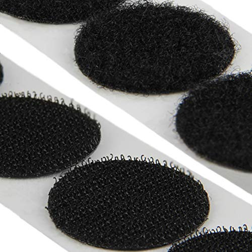 Klettpunkte selbstklebend, Set Haken & Flausch, verschiedene Durchmesser und Farben / Ø9 mm, schwarz, 20 Stück