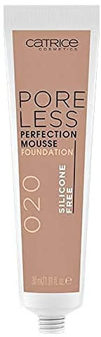 Catrice Poreless Perfection Mousse Foundation, Make Up, Nr. 020 Neutral Sand, nude, glättend, weichzeichnend, langanhaltend, mattierend, matt, natürlich, vegan, Naturkosmetik (30ml)