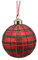 Christmas Decorations Weihnachtskugeln Glas 8cm x 3 Stück mit Glitzer Muster kariert Schottenkaro Karo weihnachtsrot