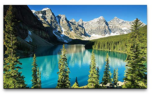 Paul Sinus Art Bilder XXL Moraine See 120x70cm Wandbild auf Leinwand