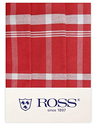 Ross - Exclusiv - Geschirrtücher Halbleinen - 0910-3er-Pack (50 x 70cm Rot)