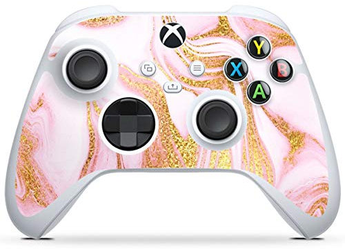 DeinDesign Skin kompatibel mit Microsoft Xbox Series S Controller Folie Sticker Glitter Glitzer Look pink