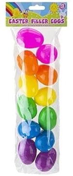Ostereier (4 cm x 6 cm), bunte Kunststoff-Eier, perfekt für Eiersuche, Bastelarbeiten und Geschenke, 12 Stück