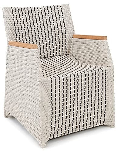 Garland Poly Rattan Gartensessel Verona Teak Holz Gartenstuhl Armlehne Alu Wetterfest Garten Sessel Gartenmöbel - Twain