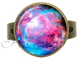 Verstellbare Ringe für Frauen Orion Nebel Schmuck Galaxie Universum Ring Geschenke für Männer