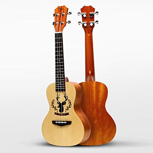 JTRHD Ukulele Anfänger Ukulele-Starter Ukelele-Gitarren-Instrument natürlich und braun für Kinder Erwachsene (Farbe : Natural, Size : 26 inches)