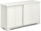 TANGZON Kitchen Sideboard, Buffet Cabinet with Sliding Doors and Adjustable Shelf, Wooden Storage Cupboard Unit for Living Room, Dining Room and Hallway (without glass, Cream White)