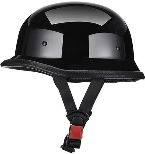 STTTBD Motorradhelm Half Face, Vintage-Look Motorrad Mit Fliegerbrille, Retro Oldtimer Halbschale Jet-Helm,ECE-Zulassung,Chopper Cruiser German Style Motorrad-Helm Halbschalen-Crashhelm B,Small