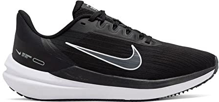 Nike Damen Air Winflo 9 Sneaker, Black/White-DK Smoke Grey-Pure Platinum, 40.5 EU