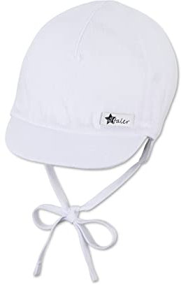 Sterntaler Unisex Kinder Schirmmütze Leinencharakter Kindermütze, Weiß, 37 EU