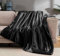 Vonty Satin Throw Blanket - Black Satin, 60x80 Inches, Cooling & Silky, Wrinkle-Free Cable Knit for Couch, Sofa, Bed, Outdoor