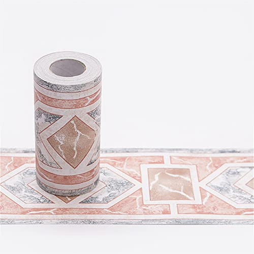 Guest Ruyunlai Tapetenbordüre Selbstklebend rot modern 10.6cm X 1000cm für Badezimmer Wohnzimmer Küche Verdicken PVC Dekorative Bordüre Abnehmbare Wasserdicht Taille rahmen Wandtattoo