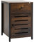 HOMCOM Mesilla de Noche con 1 Cajón y 1 Puerta Mesa Auxiliar para Salón Dormitorio Estudio Oficina Estilo Industrial 40x40x60 cm Marrón