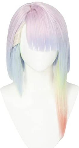 Anime Lucy Cosplay-Perücke langes farbenfrohes Haar aus synthetischem Material mit Perückenhaube für Frauen Comic Con, Cosplay Show, Halloween