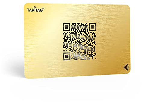 TAPiTAG NFC Tag + QR kontaktlose digitale Visitenkarte Metall (Gold)