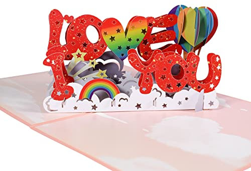 GREETING ART 3d Pop Up Karte ich liebe dich,Valentinstag Karte,3d karte liebe,Liebeskarte zum Hochzeitstag, Jahrestag & Geburtstag - Ich Liebe Dich Karte für Lieblingsmensch