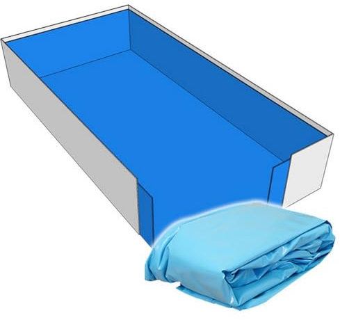 SAXONICA Poolfolie Rechteck Pool I 500 x 300 x 150 cm I 0,8 mm I blau I Keilbiese I ausgebildete Ecken I 5 x 3 x 1,5 m