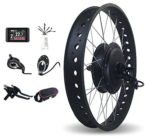 Oiyekntd 20/26 Inches 72V 3000W Electric Bikes Conversion Kit, Rear Wheel Snow E-Bike Conversion Kit Hub Motor Electric Bike Wheel Conversion Kit,72V3000W-26inch