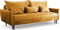 WFL GROUP Sofa mit Bettkasten - Samt Schlafsofa mit Schwarze Holzbeine - 3 Sitzer Sofa Couch mit Schlaffunktion Bettfunktion Skandinavisch Polstergarnitur - Senf
