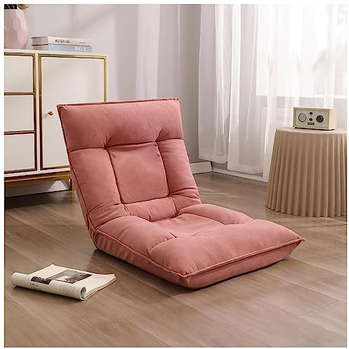 KITCISSL Sessel Modern Design Relaxsessel Lazy Lounge Chairs, Ohrensessel Modern Sitz Klappbare Rasenstühle Stuhl Loungesessel Rückenlehne Stuhl für Schlafzimmer, Wohnzimmer (Color : Roze)