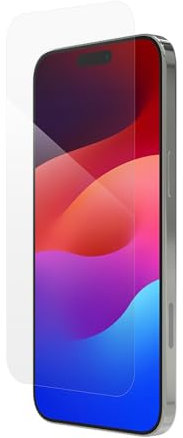 ZAGG InvisibleShield Glass Elite Tempered Glass Screen Protector for iPhone 15 Pro Max [6.7-Inch], Case-Friendly, Smudge & Scratch-Resistant, Shockproof, Easy Application (Transparent)