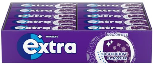 Extra Blueberry Flavour Sugar Free Chewing Gum 10 pieces (1 x30x36 Packs)