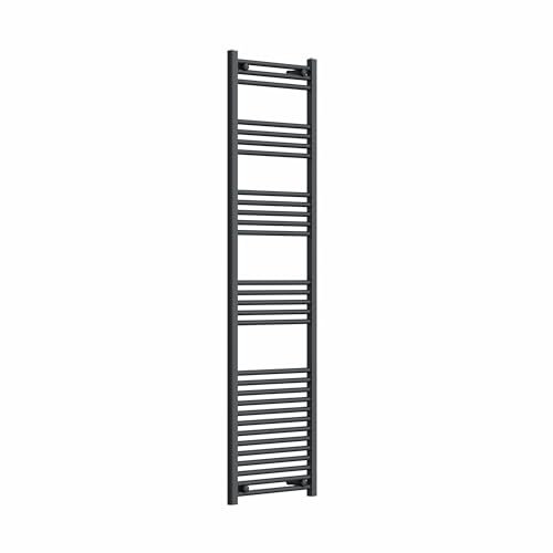 Go Bathrooms Nola Bathroom Towel Rail Heated Bathroom Radiator Wall Mounted Ladder Rail Grey - 1800mm x 500mm