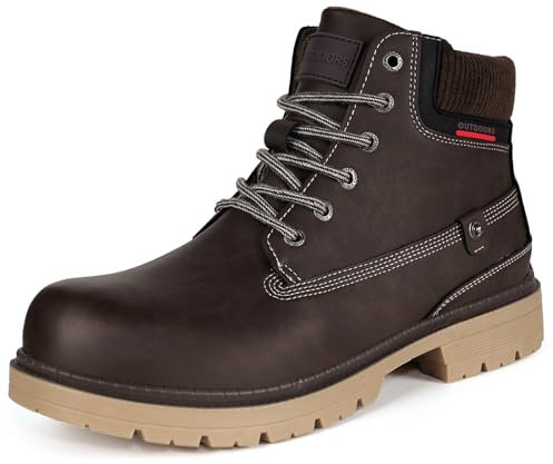 Eagsouni Winterstiefel Herren Damen Warm Gefütterte Winterschuhe Wasserdicht Stiefeletten Winter Schnürstiefel Schuhe, Kaffee ohne Fell, 40 EU