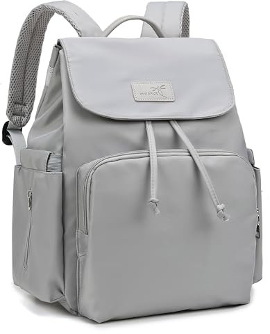 HODAR Wickeltaschen-Rucksack, Baby-Wickeltasche, große Kapazität, Wickelrucksack mit Kinderwagengurten für Baby Mädchen und Mutter, multifunktionaler wasserdichter Reiserucksack, grau, GRAU, Large,