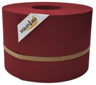zaun|zu® Rille 50 Meter Rolle 19cm hoch | Sichtschutzstreifen PP für Doppelstabmatten UV-beständiger Sichtschutz | Zaunblende Made in Germany | Rillenstruktur Bordeauxrot 50m
