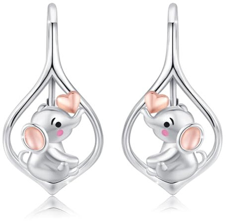 Elefant Ohrringe 925 Sterling Silber Kleine Elefanten Ohrstecker Tier Schmuck Geschenke für Frauen Mädchen