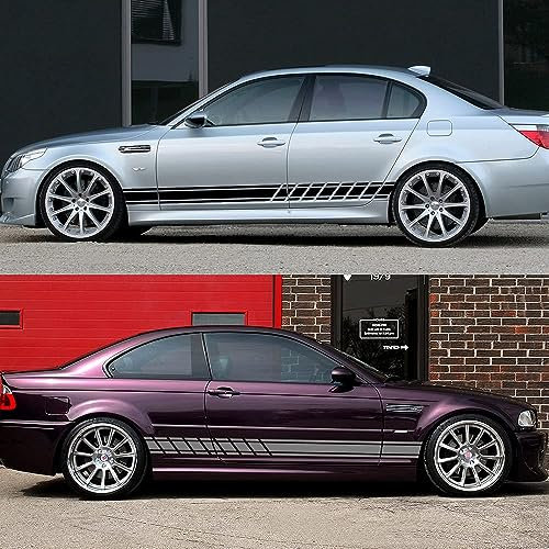 FENVY Auto Seitenstreifen Seitenaufkleber Aufkleber Grafiken,für BMW E46 3 Series E30 E34 E36 E39 E60 E70 E87 E90 E91 E92,Autotür Seitenschweller Aufkleber Body Decor Styling Decals,D-Grey