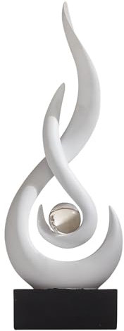 XYQXYQ Moderne abstrakte Kunst-Tischdekoration, Kunstharz, Goldstatue, moderne weiße Ornamente für Wohnzimmer, tolle Geschenkidee, Heimdekoration, 12,7 x 6,3 x 26,7 cm, Sammlerstücke für Zuhause